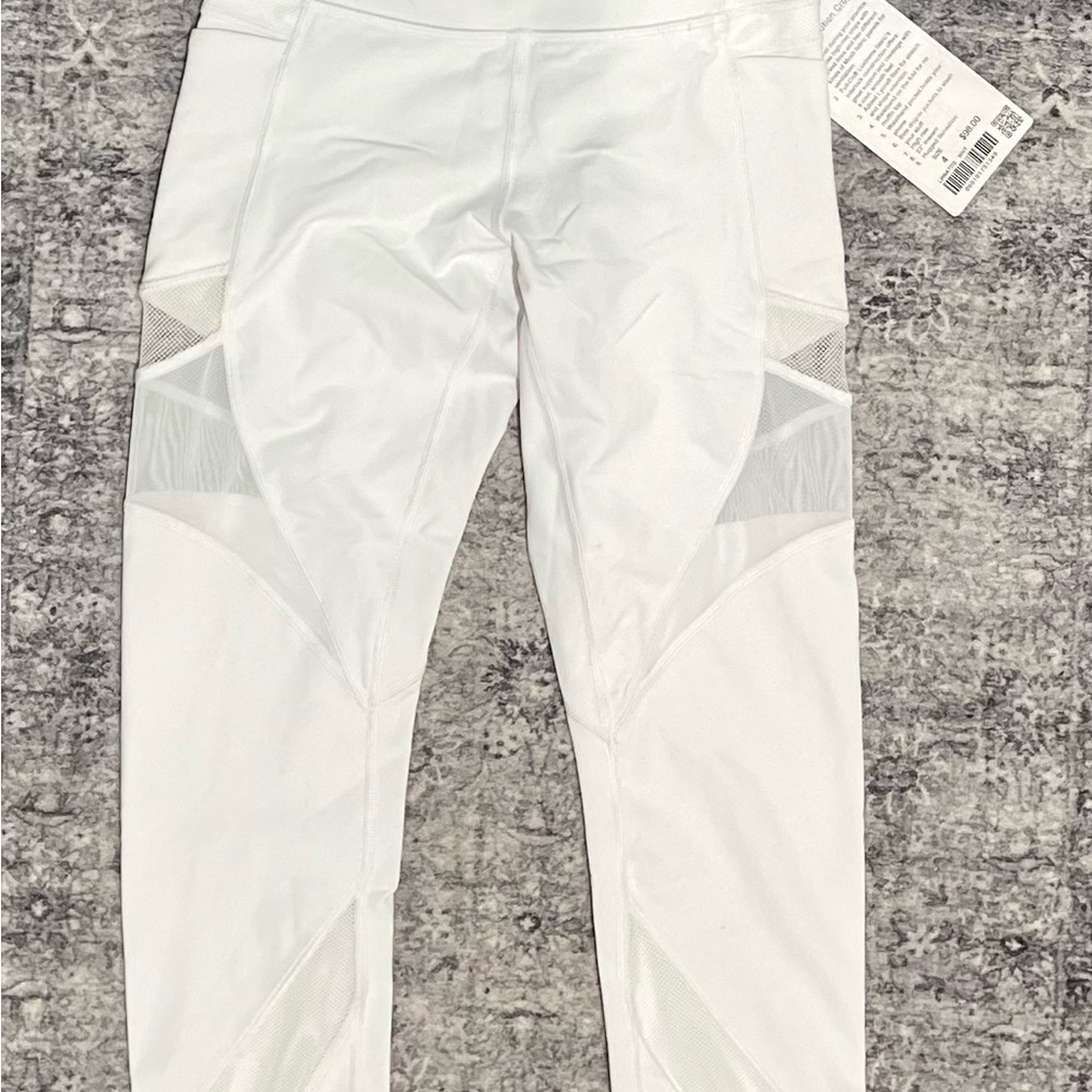 Lululemon Athletica White Leggings with Mesh Detail Brand New with tags